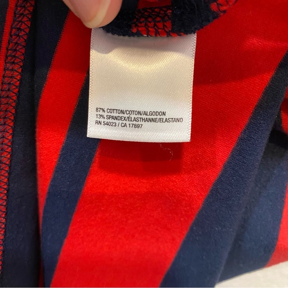 Navy and Red stripe knit pencil skirt - Picture 4 of 4